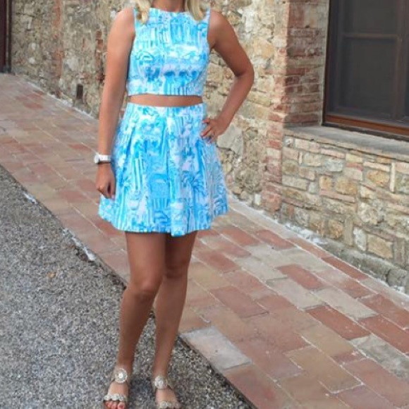 Lilly Pulitzer Dresses & Skirts - Lilly Pulitzer two piece blue and white outfit